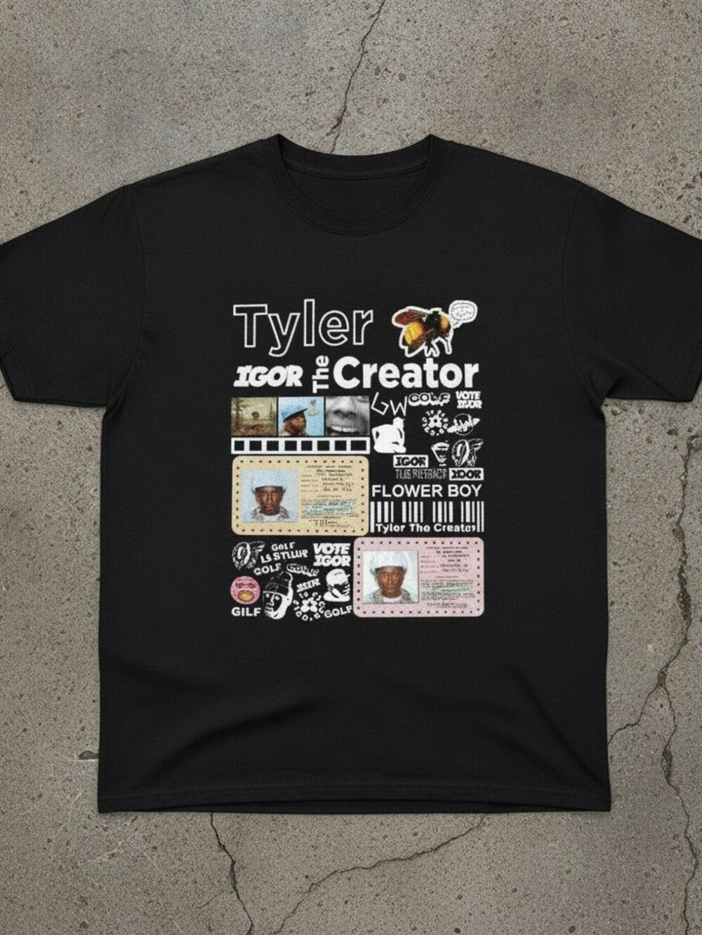 Tyler, The Creator Collage Graphic T-Shirt – IGOR Flower Boy Inspired Tee – Hip